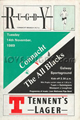 Connacht v New Zealand 1989 rugby  Programme